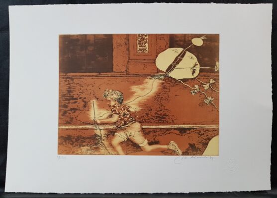 Manuel Alcorlo Barrero (Madrid 1935-) La Cometa. Serie Los Juegos Populares